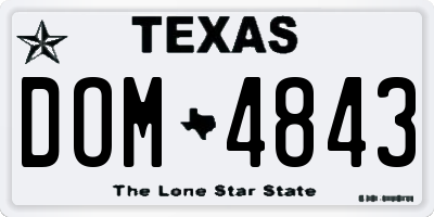 TX license plate DOM4843