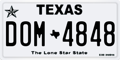 TX license plate DOM4848