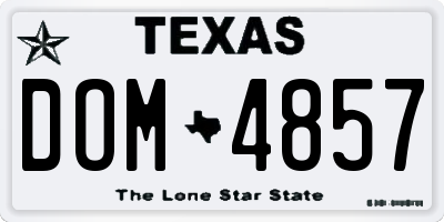 TX license plate DOM4857