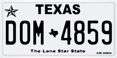 TX license plate DOM4859