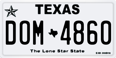TX license plate DOM4860