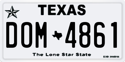 TX license plate DOM4861