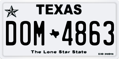 TX license plate DOM4863