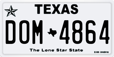 TX license plate DOM4864