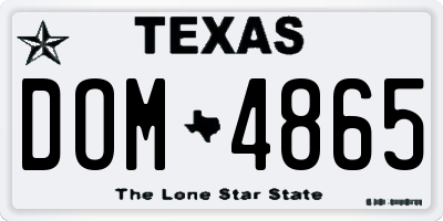 TX license plate DOM4865