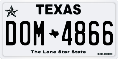 TX license plate DOM4866