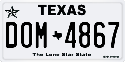 TX license plate DOM4867