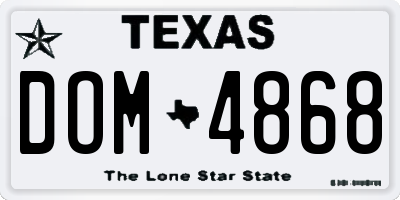 TX license plate DOM4868