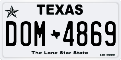 TX license plate DOM4869