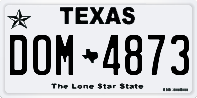 TX license plate DOM4873