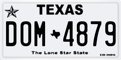 TX license plate DOM4879