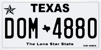 TX license plate DOM4880
