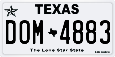 TX license plate DOM4883