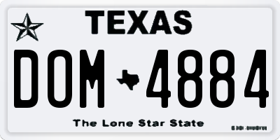 TX license plate DOM4884