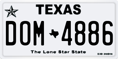 TX license plate DOM4886