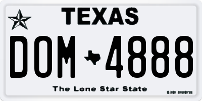TX license plate DOM4888
