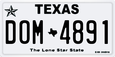 TX license plate DOM4891