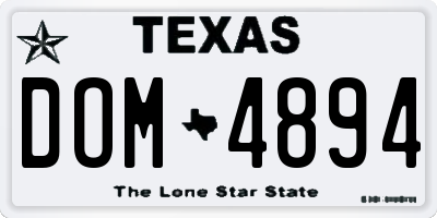 TX license plate DOM4894