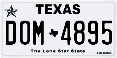 TX license plate DOM4895