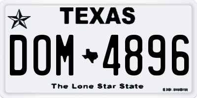 TX license plate DOM4896