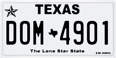 TX license plate DOM4901
