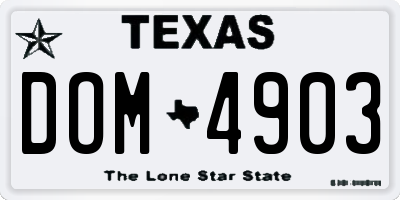 TX license plate DOM4903