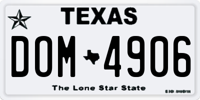 TX license plate DOM4906