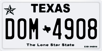 TX license plate DOM4908