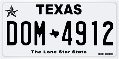 TX license plate DOM4912