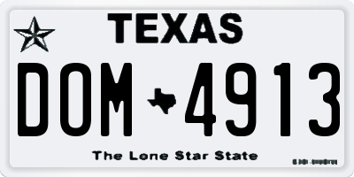 TX license plate DOM4913