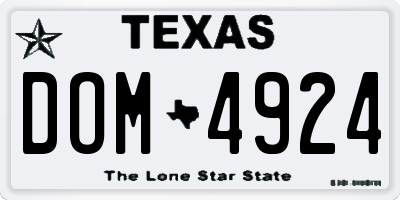 TX license plate DOM4924