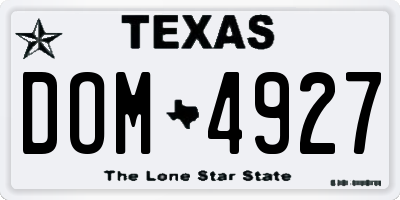 TX license plate DOM4927