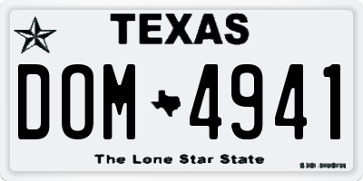 TX license plate DOM4941