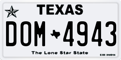 TX license plate DOM4943