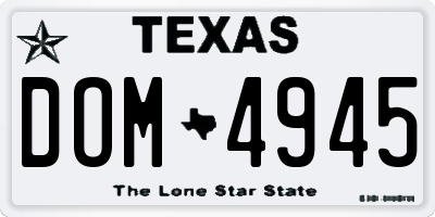 TX license plate DOM4945