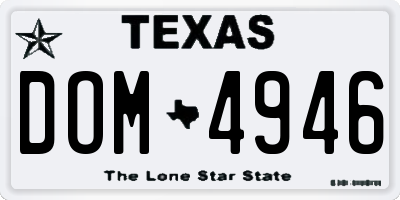 TX license plate DOM4946
