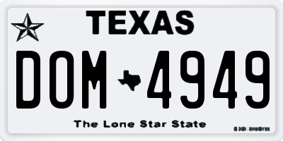 TX license plate DOM4949