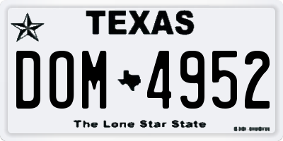 TX license plate DOM4952