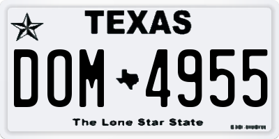 TX license plate DOM4955