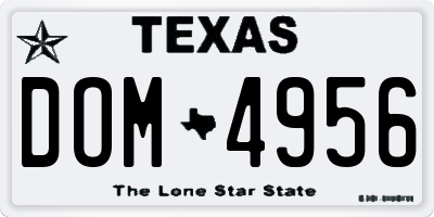 TX license plate DOM4956