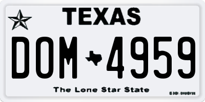 TX license plate DOM4959