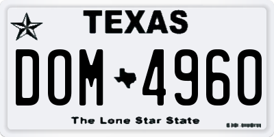 TX license plate DOM4960