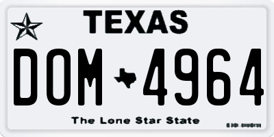 TX license plate DOM4964