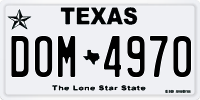 TX license plate DOM4970