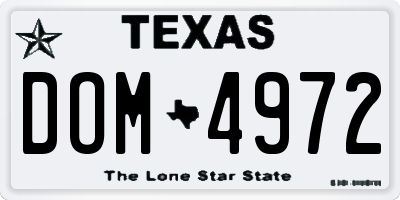 TX license plate DOM4972