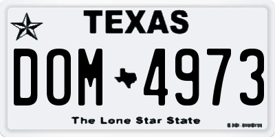TX license plate DOM4973