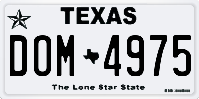 TX license plate DOM4975
