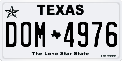 TX license plate DOM4976