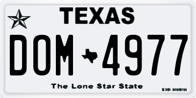 TX license plate DOM4977