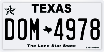 TX license plate DOM4978